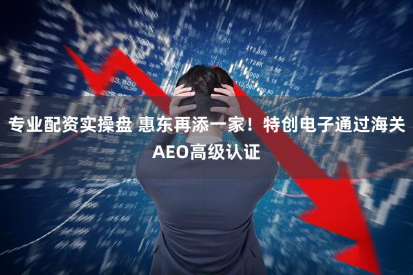 专业配资实操盘 惠东再添一家！特创电子通过海关AEO高级认证